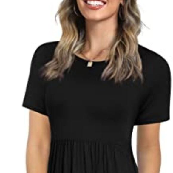 Longyuan Women Loose Fit Short Sleeve Summer Dress Pockets LONGYUAN Women's  Summer Swing Sundress - Short Sleeve, Loose Fit, With Pockets, White Lily,  XXL Short Sleeve Casual Sundress With Pockets